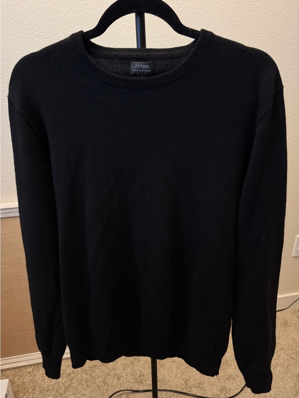 J. Crew Women’s Black Cashmere Crewneck Sweater